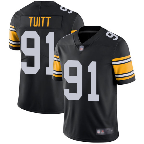 Youth Pittsburgh Steelers Football #91 Limited Black Stephon Tuitt Alternate Vapor Untouchable Nike NFL Jersey->youth nfl jersey->Youth Jersey